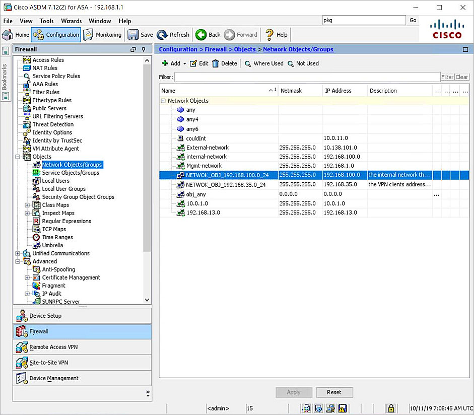 Screenshot of the Add Network Object